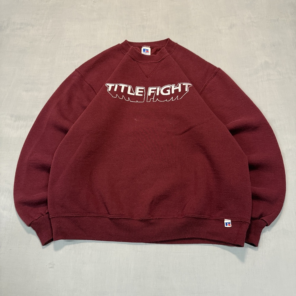 Printed Russell Athletic Men's crewneck sweatshirt 90s Burgundy Size M